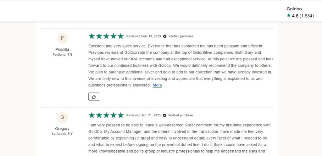 Goldco Consumer Affairs Reviews